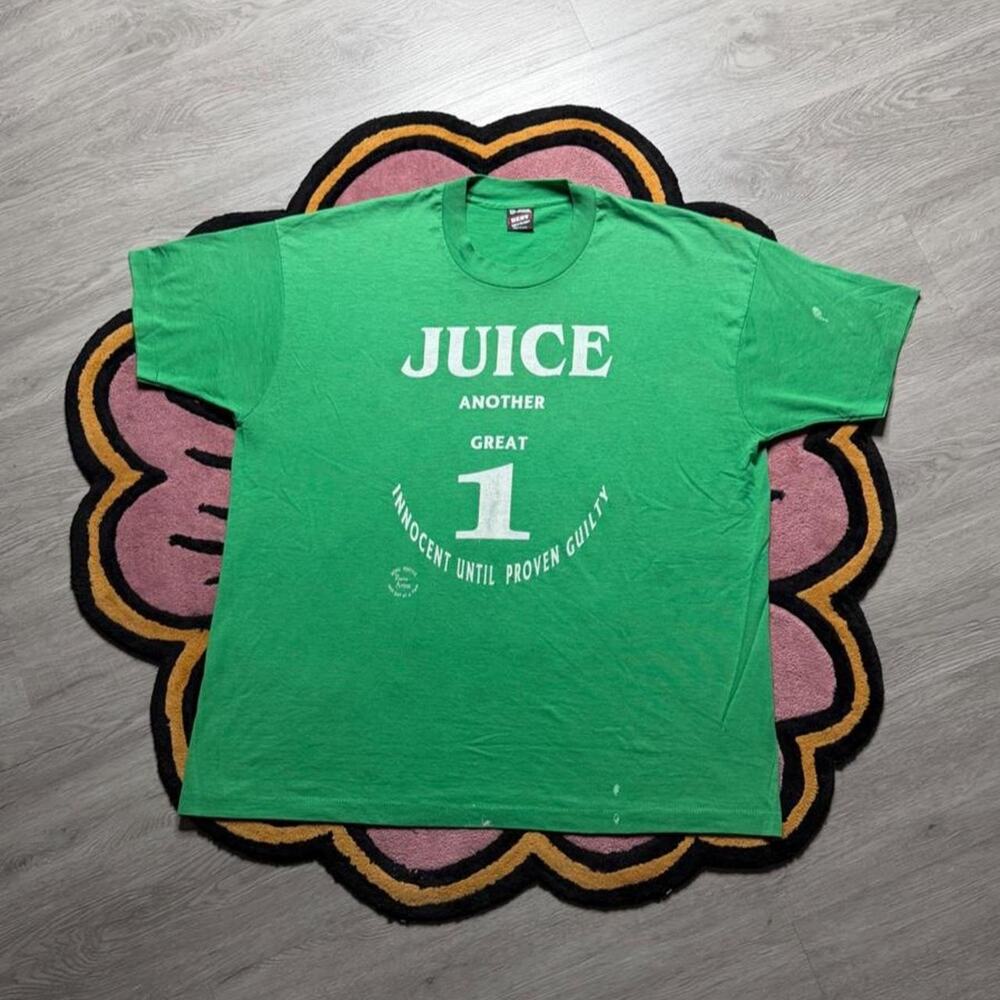Vintage 90’s OJ Simpson Innocent Until Proven Guilty Graphic T-shirt 2XL Green
